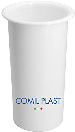 Comil Plast | Portafiori Interno in plastica per Vaso da cimitero Colore Bianco | Diametro 7 cm, Altezza 14 cm.