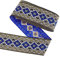FINGERINSPIRE 7 m Jacquard Band 50 mm Breit Vintage Blumenstickerei Mit Rautenmuster Blaues Polyester Gewebtes Band Nähband Für Heimwerker Geschenkverpackung Kostümzubehör