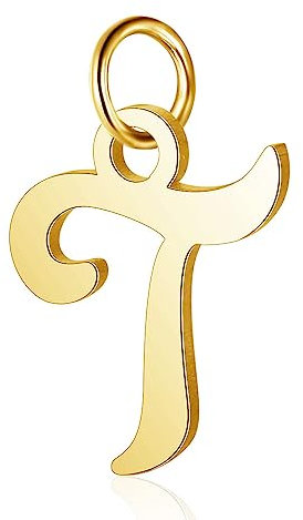 Bungsa Buchstaben Anhänger goldfarben A - Z Unisex aus 316L Edelstahl (T)