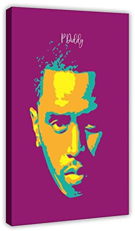 ETOMEY Hiphop Rapper Puff Daddy Kunstdrucke, Poster, ästhetisch, 3 Leinwand-Poster, Wandkunst, Dekor, Bild, Gemälde für Wohnzimmer, Schlafzimmer, Dekoration, Rahmen-Stil, 20 x 30 cm