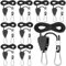 8 Stück Ratchet Hanger, Einstellbare Seil Seilhaken Ratsche Seilratsche 2.2M, Verstellbare Seilzug-Ratschen Gurte, 1/8 Zoll Hochleistungsseil für Pflanzen, Ventilatoren & Lampen - Metallräder
