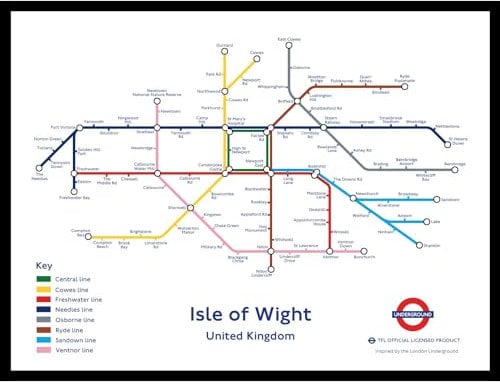 The Happy Puzzle Company - Isle of Wight Underground Jigsaw Map 1000 Pieces - Jigsaw Puzzles for Adults 1000. This is an official Transport For London licenced product.