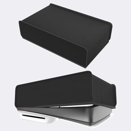 ZJRUI Für PS5 Slim Horizontal Dust Cover, Oxford Cloth Anti-Scratch Dust Cover for PS5 Slim with Back Cable Port, Soft Horizontal Dust Guard Cover for PS5 Slim Console Disc/Digital Version (Black)