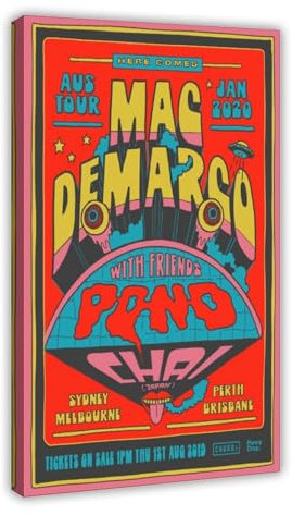 Mac DeMarco Musik-Vintage-Poster, Leinwand, Poster, Schlafzimmer-Dekor, Sportlandschaft, Büro, Raumdekoration, Geschenk, Rahmen-Stil, 20 x 30 cm