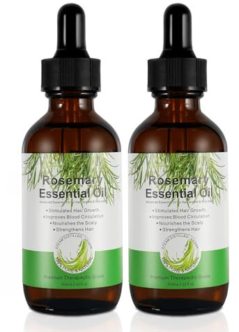 Rosmarinöl Haare, Pure Rosmarin öl für Kopfhaut und Haar, 60ml 2Pcs Rosemary Oil for Hair, Naturreines Rosmarinöl für das Haarwachstum