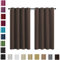 WUXXIANG Wohnzimmer Vorhänge Ösenvorhang 2Er Set 80 x 180 cm Knitterfrei Pflegeleicht, Verdunkelungsgardinen mit Ösen Thermovorhänge, mit Raffhalter für Curtains Living Room Büro, Braun