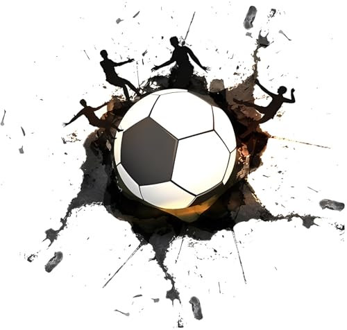 aupawdy 3D Fussball Wandtattoo, Wandtattoo Kinderzimmer Junge Wandsticker für Schlafzimmer Teenager