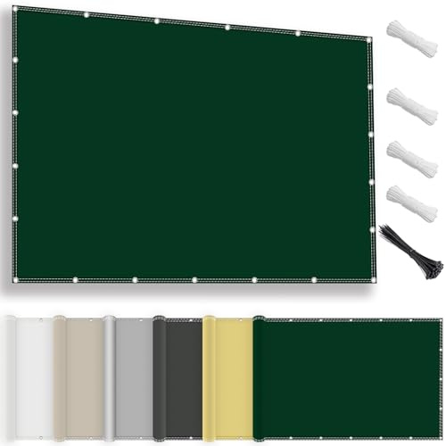 Sonnensegel wasserdicht rechteckig 1x3M, Sonnenschutz Terrasse UV-Schutz, wetterfest, ohne Bohren, 100% Polyester Schattierungsnetz mit Ösen und Seil für Pergola, Grün