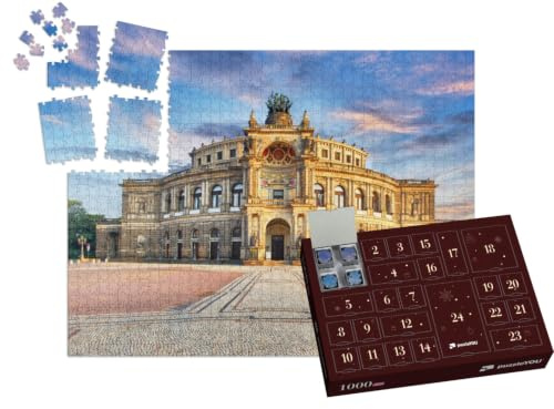 puzzleYOU: Puzzle-Adventskalender | „Semperoper in Dresden bei Nacht, Deutschland“ – aus der Puzzle-Kollektion Dresden, Deutsche Städte, Semperoper Dresden, Deutsche Großstädte