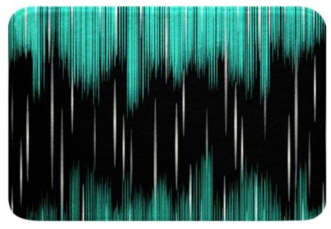 Homemissing Ombre Teal Schwarz Badteppiche Modern Umkehrbar Badematte 40x60cm für Ultra Weich Abstrakte Kunst Badezimmerteppich Gradient Badvorleger Dekor Waschbar