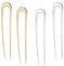 4 Pcs French Hair Pin - Metal U Shaped Hair Fork for Women and Girls Styling (3 Gold and 3 Silver)