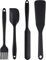Set di 4 spatole in silicone per pancake e padella, antiaderente in silicone,spatola cucina,pennello cucina,Resistenti al Calore fino a 200°C, Ideali per Mescolare, Cuocere e Servire, Nero