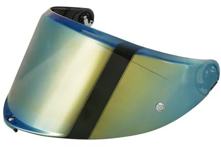 Motorradhelm Visier,Motorrad Windschutzscheibe Helm Visier für AGV K6 K6s,Helm Visier mit Anti-Beschlag-Nagelbefestigung,Helmlinsenvisier Motorradhelm Zube(Chrom-Gold)