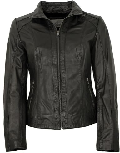 7eleven - Damen Lederjacke Lammnappa schwarz Größe 36