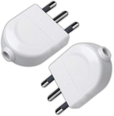 V-TAC 2x Spina Elettrica Italiana 16A - Design Salvaspazio - 2 Pezzi - Spina Piatta con Uscita Cavo Dritta - Per Casa, Garage, Negozio, Ufficio, Azienda - Carico Max 1500W