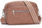 RQJZ 26x18cm Damen Umhängetasche Klein mit Breitem Gurt Stylish Crossbody bag Vegan Leder Verstellbare Schultertasche Hobo Handtasche für Alltag & Reisen Hellbraun