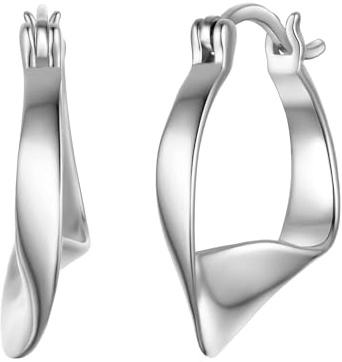Rafaela Donata Damen Creolen aus 925/- Sterling Silber rhodiniert Silberohrcreolen