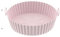 ESMENATZLS Olla reutilizable de silicona de 17,5 cm, fácil de limpiar, bandeja de horno Ninja con forro redondo, para pizza, parrilla, sartén, accesorios para freidora de aire (rosa, 17,5 cm)