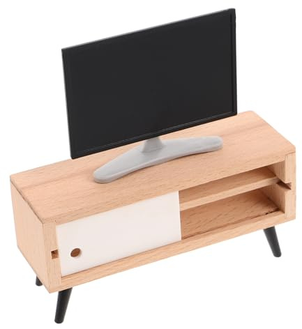 SUPVOX Mini Télévision Réaliste 1/12 avec Écran LCD Meuble TV pour Maison De Poupée Décoration Salon Et Chambre Jouet Accessoire Meubles Miniature