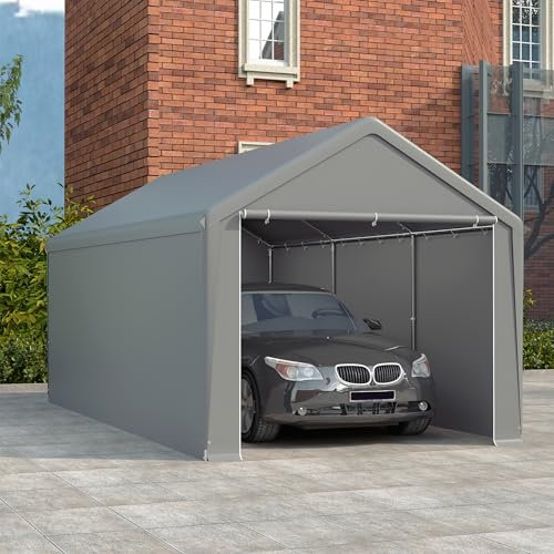 XMTECH Tienda de campaña para garaje, 3 x 6 m, resistente a los rayos UV y al sol, tienda de campaña para coche, con puertas, tienda de sauce, tienda de almacenamiento para garaje, refugio para SUV