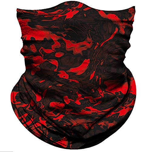 Noir Pur Rouge Homme Femme Cache-Col Multi-Usage Bandeau Magique Élastique Headwrap Bandana pour Escalade Motorcycle Sports