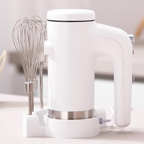 Sbattitore Elettrico A Immersione Da 350W, 5 Velocità, Con 6 Fruste In Acciaio Inox Per Montare Panna, Uova Impastare Torte, Base Inclusa Facile Da Pulire Uso Domestico