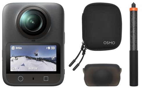 DJI Osmo 360 Combo mit erhöhtem Blickwinkel, 360 Action Cam | 1-Zoll 360° Aufnahmen, 170° Sichtfeld, natives 8K 360° Video, magnetischer Schnellverschluss