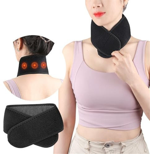 Xemz Magnetic Neck Brace, Adjustable Self Heating Neck Support Brace for Men Women Magnetic Thermal Cervical Collar, Soft Necks Warmer Belt Neck Wrap Protector for Necks Pain Relief and Support
