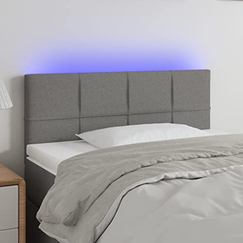 Frdhee Rückenlehne Bett Polster Kopfteil,LED Kopfteil Dunkelgrau 90x5x78/88 cm Stoff,Bettrückwand für Haushaltsbett,Gästebett