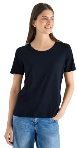 Damen Basic T-Shirt mit Rundhals in Unifarbe