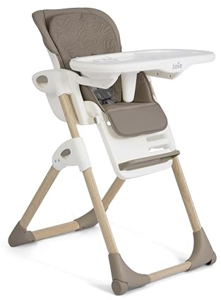 Joie Mimzy Recline Hochstuhl – Höhenverstellbarer Babyhochstuhl mit Liegefunktion, verstellbarer Rückenlehne, abnehmbarem Tablett & klappbarem Design (ACORN WOOD)