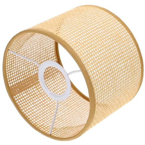 Healeved Pantalla de Lámpara Creativa de Ratán 16X12 CM Diseño en Rejilla para Lámparas de Techo Adecuado para Decoración Natural en Sala