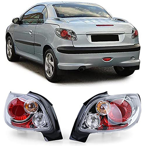 Klarglas Rückleuchten Chrom passend für Peugeot 206 CC Coupe Cabrio 00-08