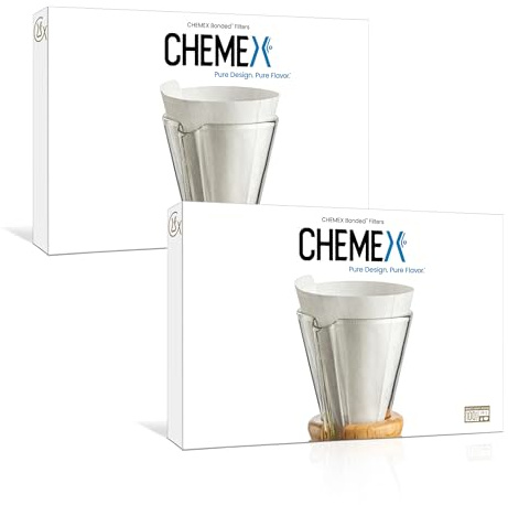 Chemex Bonded Filter - Half Moon - 100 ct - 2 Pack - Exclusive Packaging