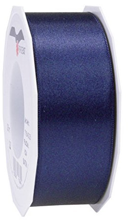 Präsent C.E. Pattberg Satin dunkelblau, 25 m Satinband zum Einpacken von Geschenken, 40 mm Breite, Geschenkband zum Dekorieren & Basteln, Dekoband, Anlass