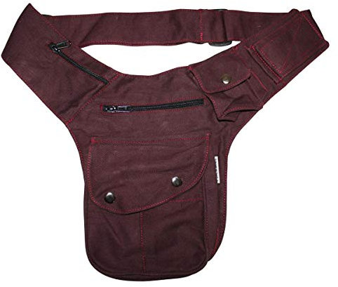 Freak Scene Tasche - Gürteltasche - Buddy - rot-Bordeaux - silberfarben - Bauchtasche - Hüfttasche