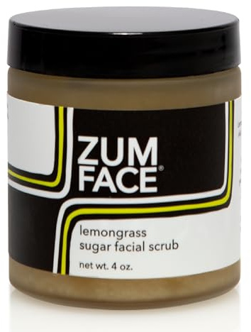 Indigo Wild Zum Face Sugar Facial Scrub - Natural Sugar Scrub - Soothing Facial Exfoliator with Jojoba Oil, Coconut Oil & Olive Oil - Lemongrass - 4 oz