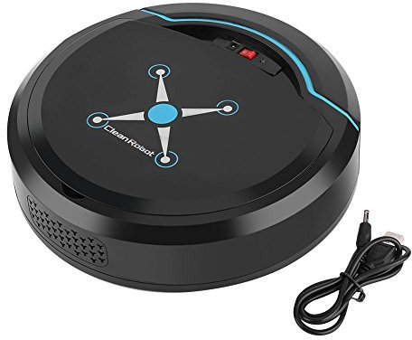 Zerodis Aspirapolvere robot Intelligente Pulitore USB Aspirapolvere automatico per la pulizia della casa(Nero)
