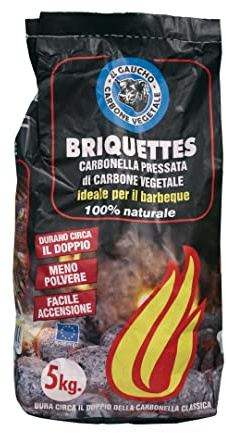 EL GAUCHO Briquette charbon charbon de bois pour barbecue Grill cheminées kg. 5