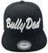 Outfitfabrik Snapback Cap Bully Dad in schwarz, mit geradem Schirm und 3D-Stick in weiß (Geschenkidee für Hundebesitzer) für Herren, verstellbar an der Rückseite