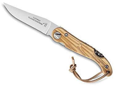 Claude Dozorme - COUTEAU DE POCHE BAROUDEUR LAGUIOLE TIRE BOUCHON MANCHE BOIS D'OLIVIER