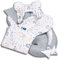 PaLulli Babynest 4-TLG Set 95x55 cm | Babyausstattung mit Matratze & Kuscheldecke | 100% Baumwolle, hypoallergen | Babybett Nestchen für Neugeborene 0-8 Monate (Animals Grau)
