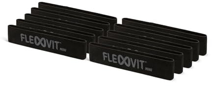 FLEXVIT Mini 10er Set– Fitnessbänder für allgemeine Stabilisationsübungen, Dehnung, Aktivierung und Mobilisation, 6 Stärken, für Anfänger und Profis