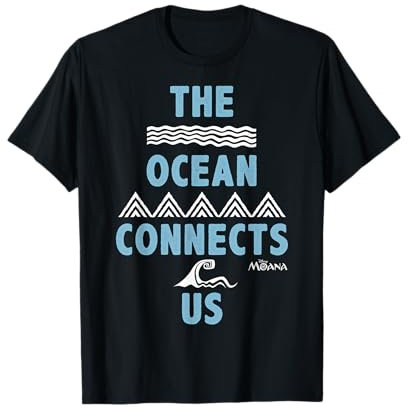 Disney Moana The Ocean Connects Us Tattoo Waves Maglietta