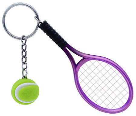 Chic Mini Tennisschläger Schlüsselbund Schlüsselring Niedlicher Sport Charme Tennisball Schlüsselanhänger Autotasche Anhänger Schlüsselring