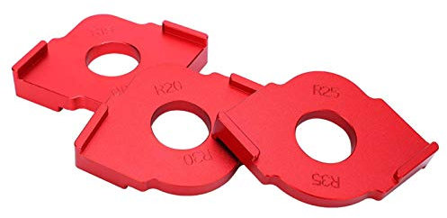 Schablonenradiusfräser, Holzbearbeitungsfilet-Messwerkzeug aus Aluminiumlegierung zum Fräsen abgerundeter Ecken R10, R15, R20, R25, R30, R35, 3er-Set