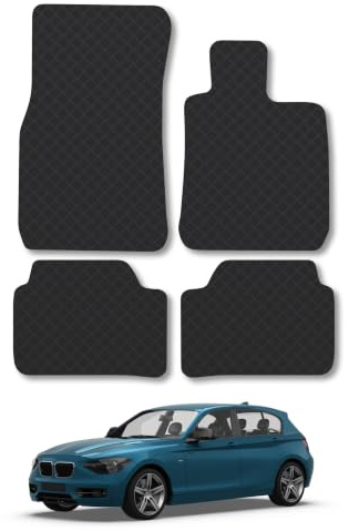 Compatible with BMW 1 Series (2011-2019) [Hatchback] 3mm Rubber Car Mats | Tailored Fit Durable Floor Mats Full Coverage Protection Waterproof Accessories Easy Clean Anti Slip Made in the UK