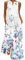 WINKEEY Damen Maxikleid Schmetterling Blumen Drucken V-Ausschnitt Böhmischer Plus Size Sommerlanges Kleid mit Taschen, Blaue Blume1 M