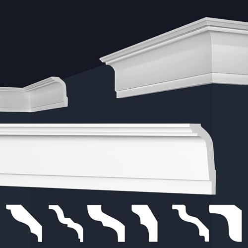 MARBET DESIGN Stuckleisten XPS Styropor weiß - Deckenleisten Deckenstuck Leisten E-Leisten - (2 Meter / 1 Leiste E-35)