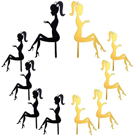 High Heel Cake Topper, 10 Stück Acryl Cupcake Aufsatz Deko, Sexy Hochzeit Torten Topper, Geburtstag Dame Lady Silhouette für Party